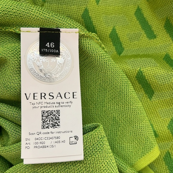 Versace La Greca Jacquard Mock Neck Silk Blend Sweater - Picture 14 of 16